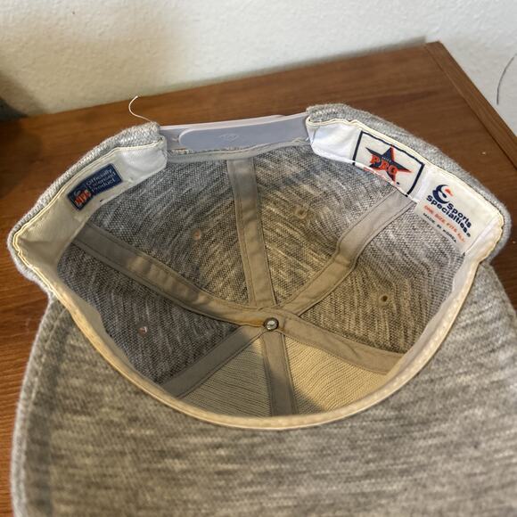 Rare Vintage Houston Oilers Double Line Script Heather Grey - Picture 2 of 7